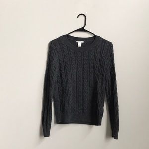 LAST CHANCE: H&M: cable knit sweater - charcoal